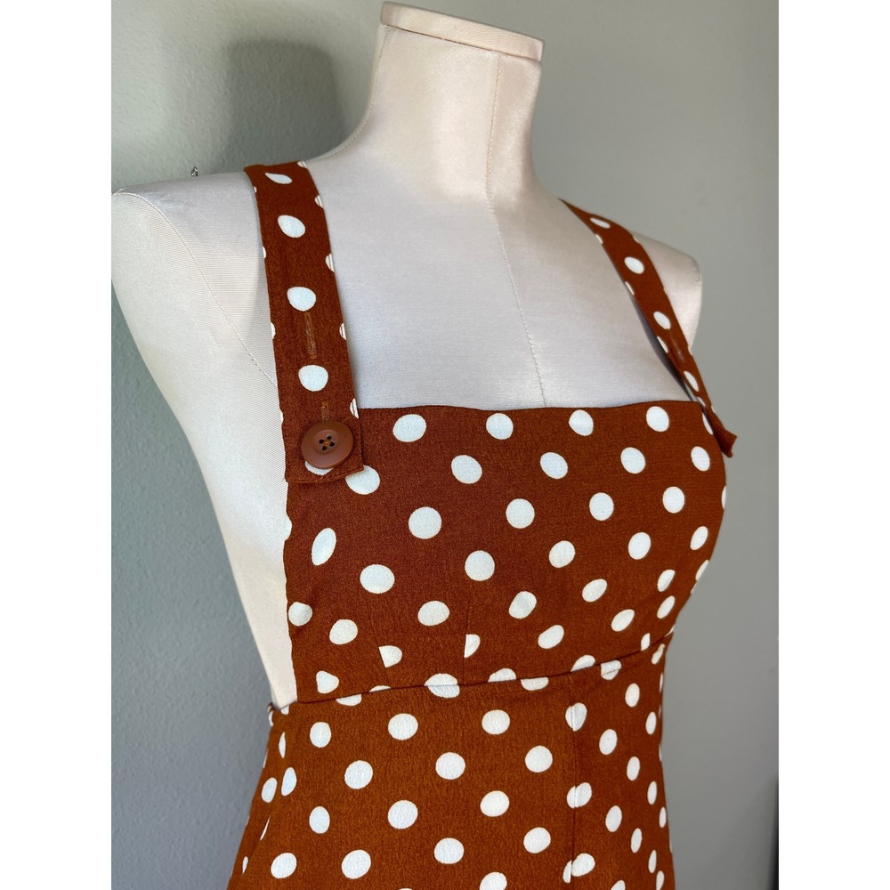 Kimchi Blue Romper Brown Polka Dot Stephie Shift Romper Size Small - Picture 5 of 11